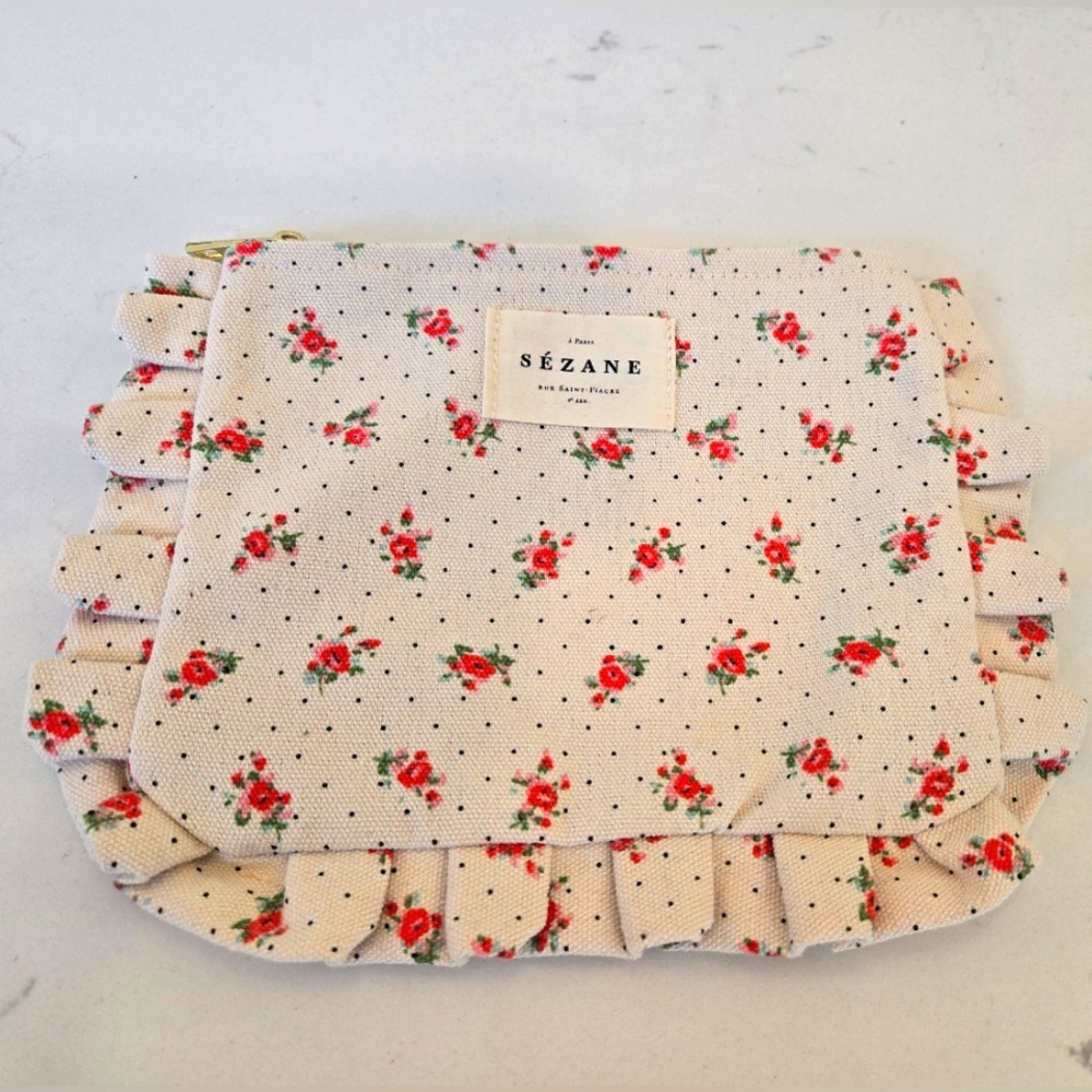 Sezane Floral Zip Pouch